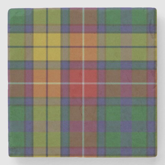 Buchanan Clan Tartan Pset Onderzetter (Voorkant)