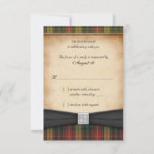 Buchanan Patiné Tartan Mariage Répondre carte RSVP (Devant)