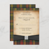 Buchanan Patiné Tartan Mariage Répondre carte RSVP (Devant / Derrière)