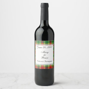 Buchanan Schots Bruiloft Wijn Label Etiket