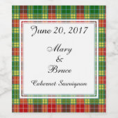 Buchanan Schots Bruiloft Wijn Label Wijn Etiket (Enkel label)