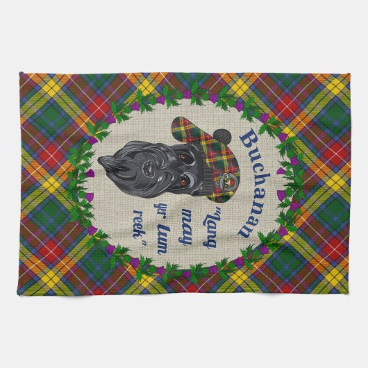 Buchanan Scottie Dog Kitchen Towel Theedoek (Horizontaal)