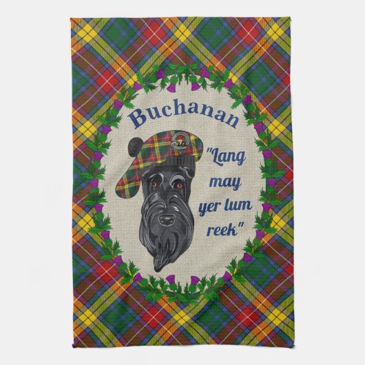 Buchanan Scottie Dog Kitchen Towel Theedoek (Verticaal)