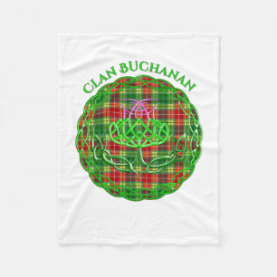 Buchanan Scottish Tartan Celtic Thistle Fleece Deken