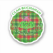 Buchanan Scottish Tartan Celtic Thistle Sticker (Voorkant)