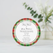 Buchanan Scottish Wedding Round Invitation Kaart (Staand voorkant)