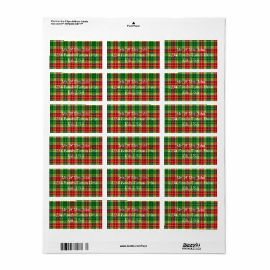 Buchanan Tartan Étiquette (Feuille entière)