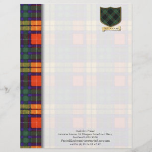 Buchanan tartan-ontwerppapier briefhoofd