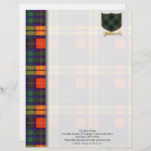 Buchanan tartan-ontwerppapier briefhoofd (Voorkant / Achterkant)