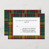 Buchanan Tartan Plaid Wedding Carte RSVP (Devant / Derrière)