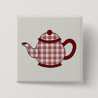 Buchanan Tartan Pset Teapot Vierkante Button 5,1 Cm