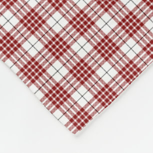 Buchanan tartan red white plaid fleece deken