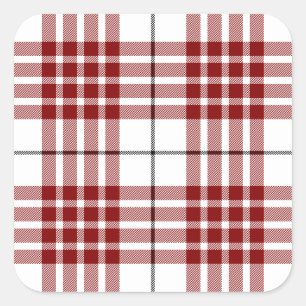 Buchanan tartan red white plaid vierkante sticker