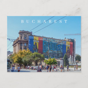 Bucharest Flag Square uitzicht briefkaart