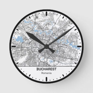Bucharest Klok Stad Lijn Kunst
