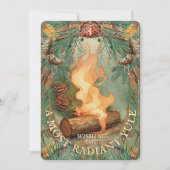 Bûche de Noël Carte du solstice d'hiver vintage - (Devant)