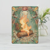 Bûche de Noël Carte du solstice d'hiver vintage - (Debout devant)