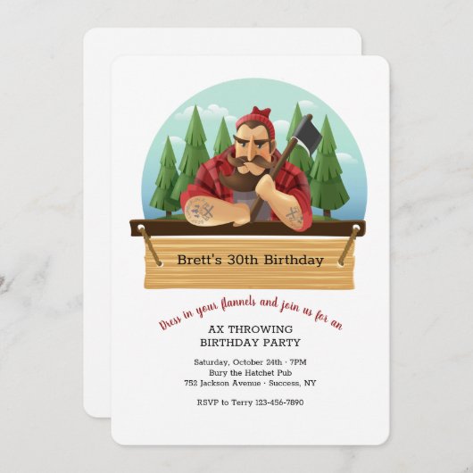 Bûcheron avec invitation de hache (Devant / Derrière)