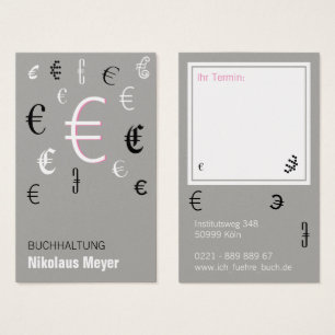 Buchhaltung Visitenkarten mit rose