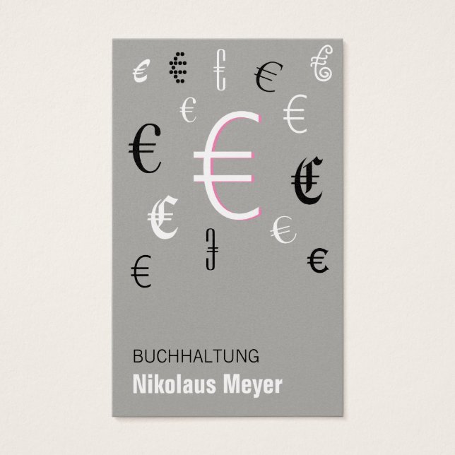 Buchhaltung Visitenkarten mit roze Visitekaartje (Voorkant)