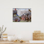 Buchmalerei Mittelalter Belagerung Poster (Keuken)
