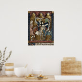 Buchmalerei Mittelchange Ritterschutz von Raubritt Poster (Keuken)