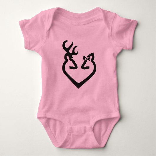 Buck and Doe Heart Love Black Romper (Voorkant)