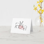 Buck and Doe in Love Note Kaart (Gele Bloem)