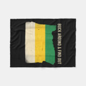 Buck Around Oregon Map Funny Wildlife Adventure Vi Fleece Deken (Voorkant (Horizontaal))