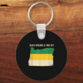 Buck Around Oregon Map Funny Wildlife Adventure Vi Sleutelhanger (Voorkant)