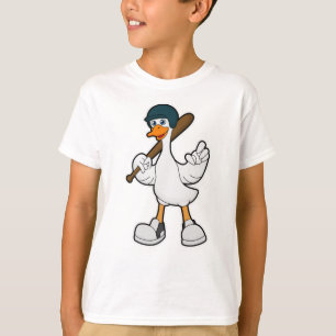 Buck bij honkbal met honkbalracket en helm t-shirt