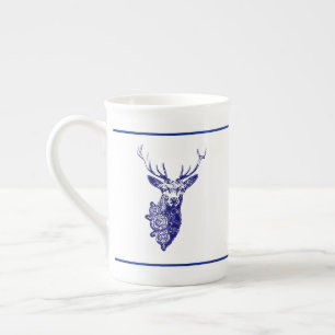 Buck & Buds BOHO Herten Marine Porselein Kop