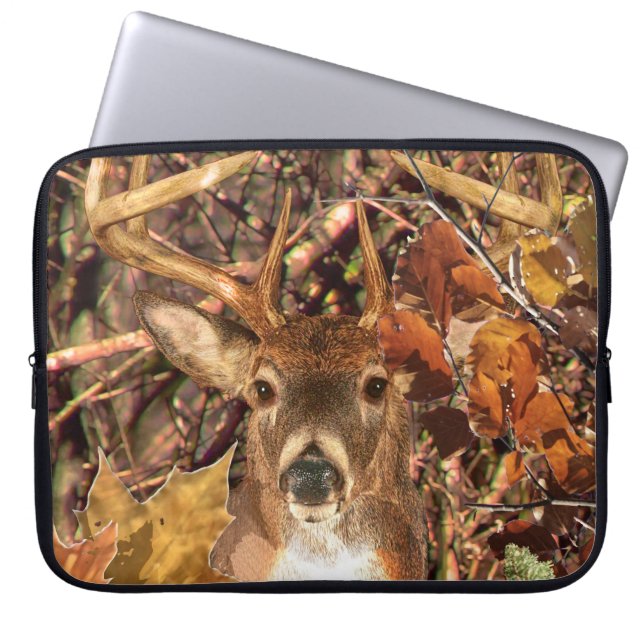 Buck Camouflage White Tail Deer Laptop Sleeve (Voorkant)