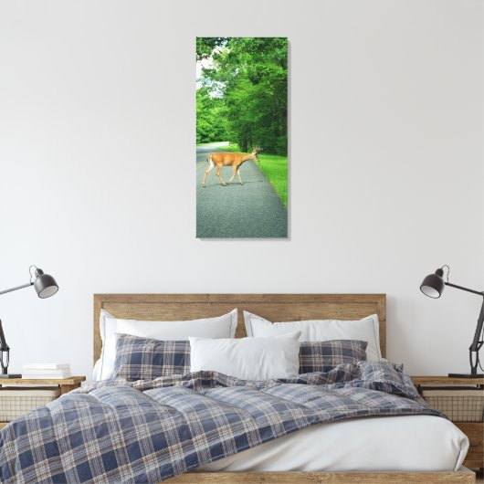 Buck Crossing Road Canvas Afdruk (Insitu (Slaapkamer))