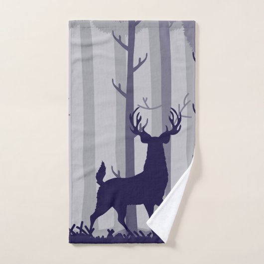Buck Deer Foggy Forest Scene Handdoeken (Handdoek)