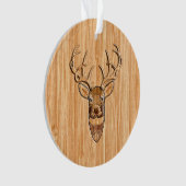 Buck Deer Head Wood Grain Style Decor Ornament (voorkant)