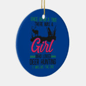 Buck Deer Hunter Girl  Keramisch Ornament (Rechts)