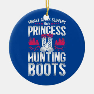 Buck Deer Hunter Girl Vintage vergeet Keramisch Ornament