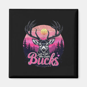 Buck Deer Hunting Hunter Girl Hunt Magneet