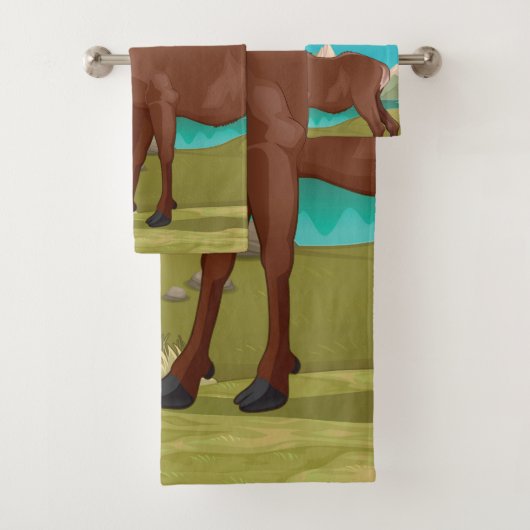 Buck Deer Mountain Scene Bad Handdoek (Insitu)