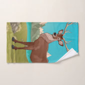 Buck Deer Mountain Scene Bad Handdoek (Handdoek)