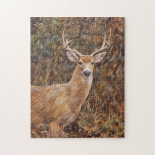 Buck Deer Wild Deer Antlers Puzzle d'art