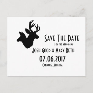 Buck & Doe Silhouette, Bruiloften Datum Briefkaart