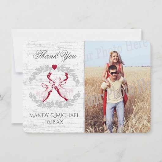 Buck en Doe Birch Foto Bedankt (Voorkant)