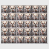 Buck en kerstverlichting cadeaupapier (Vlak)