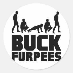 Buck Furpees — Burpees Fitness Ronde Sticker
