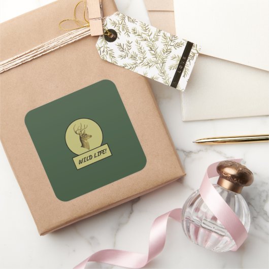 Buck Head Dark Green Stickers (Cadeaux)