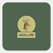 Buck Head Dark Green Stickers (Devant)