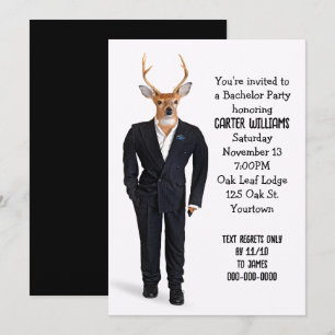 Buck In a Tuxedo voor vrijgezellenfeest Kaart
