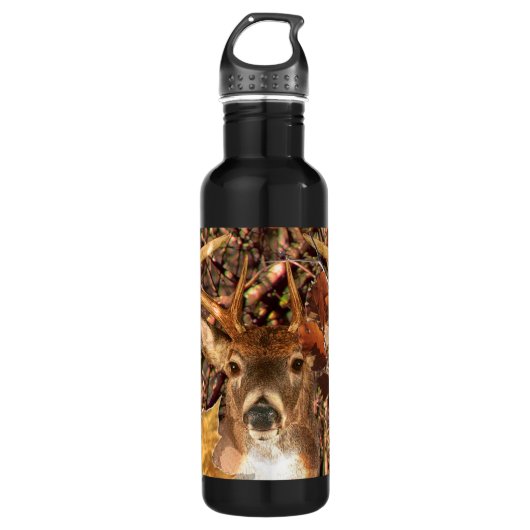 Buck in Camo White Tail Deer Waterfles (Voorkant)